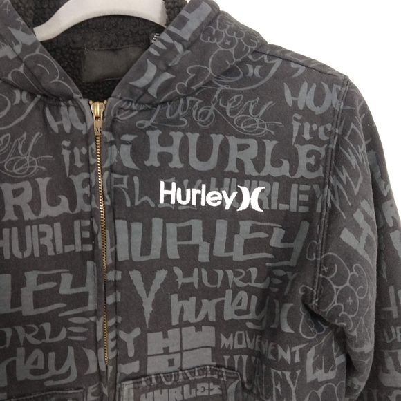 Hurley Other - Hurley zip front hoodie black w gray writing sz M